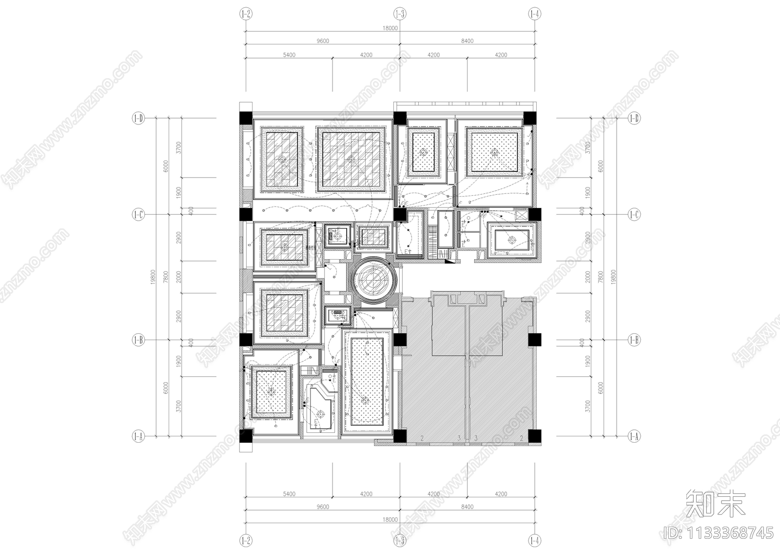 五星级酒店总统套房全套cad施工图下载【ID:1133368745】