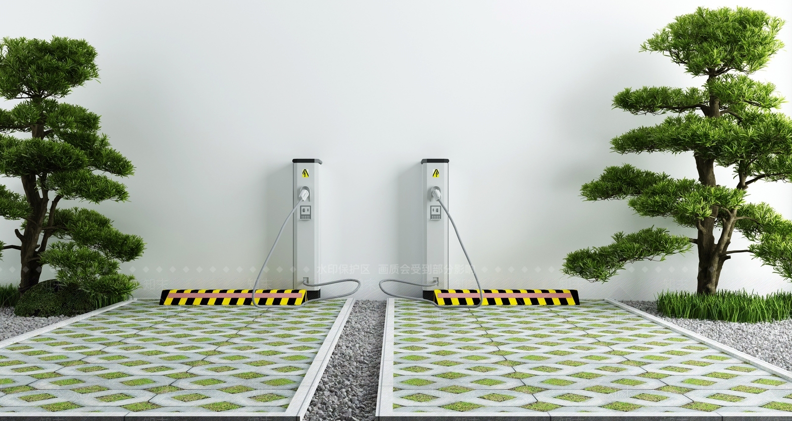 新能源汽车充电桩3D模型下载【ID:1133264649】