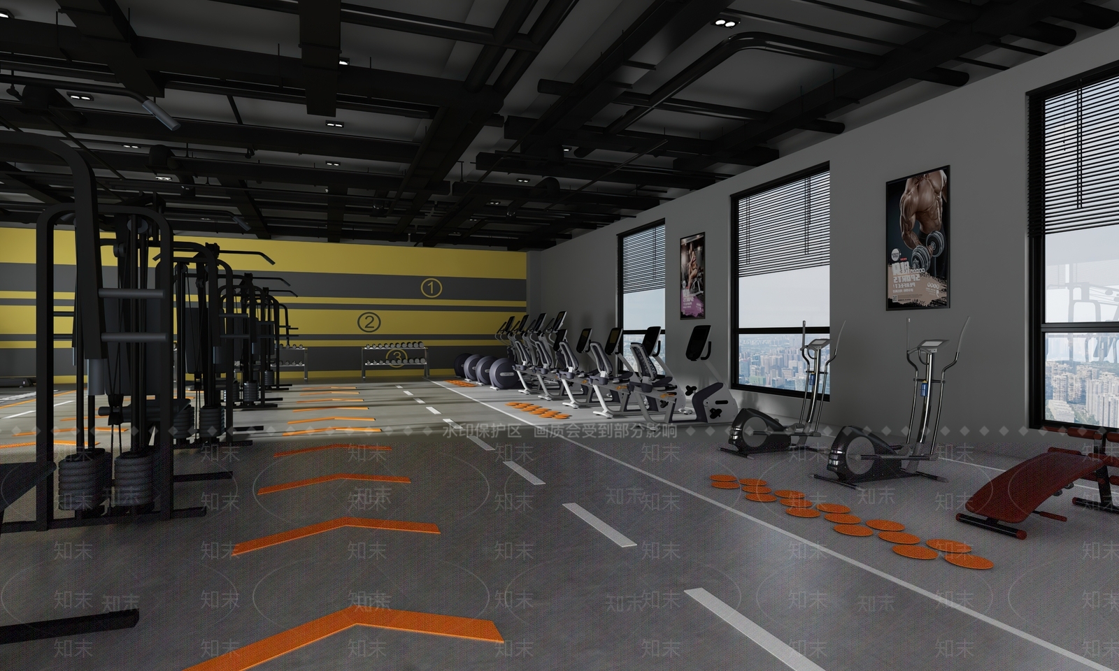 现代健身房3D模型下载【ID:1133265318】