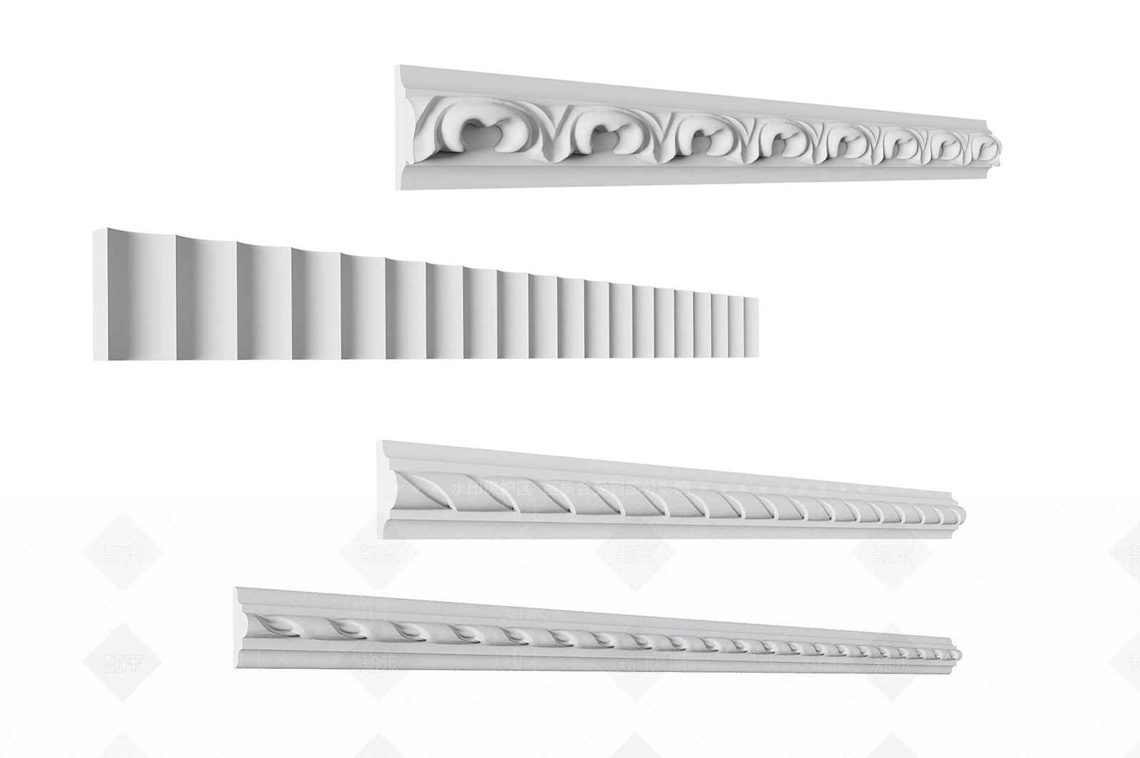 欧式简约石膏线条3D模型下载【ID:1133267672】