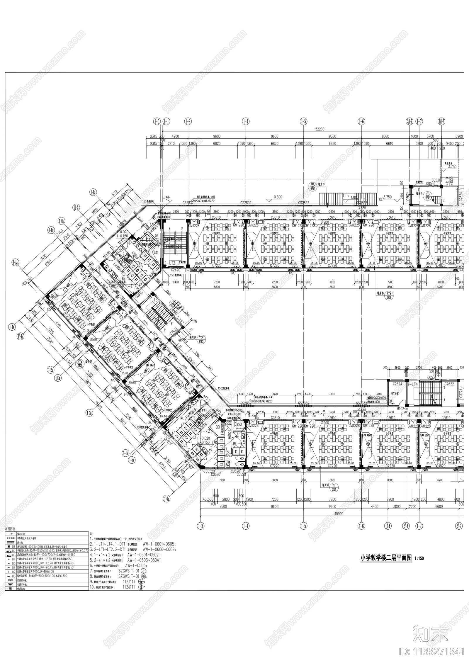 学校建筑cad施工图下载【ID:1133271341】