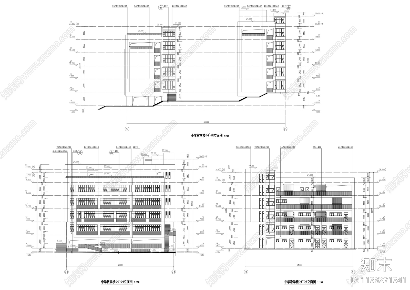 学校建筑cad施工图下载【ID:1133271341】