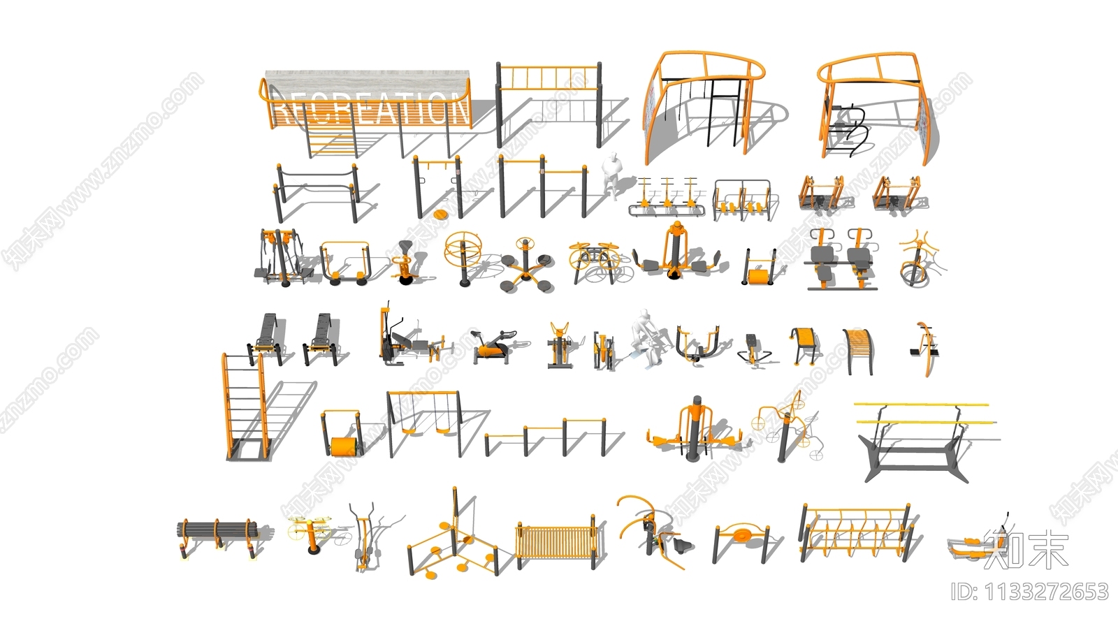 健身器材SU模型下载【ID:1133272653】