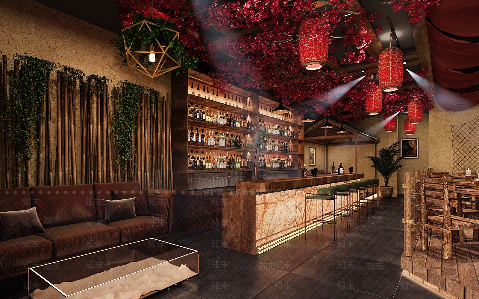 中式酒吧3D模型下载【ID:1133404668】