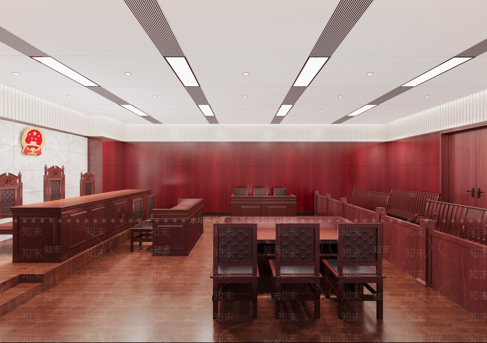 现代法院审判庭3D模型下载【ID:1133279175】