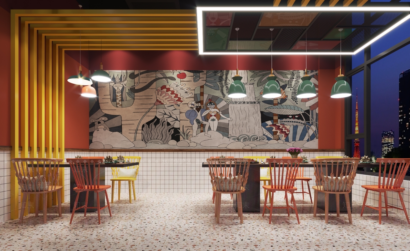现代烧烤店3D模型下载【ID:1133279807】