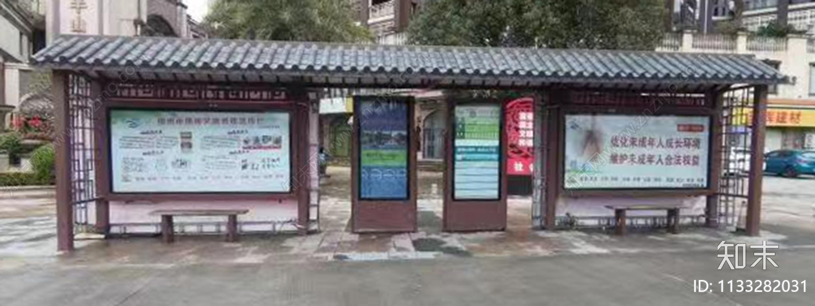 公交车站cad施工图下载【ID:1133282031】