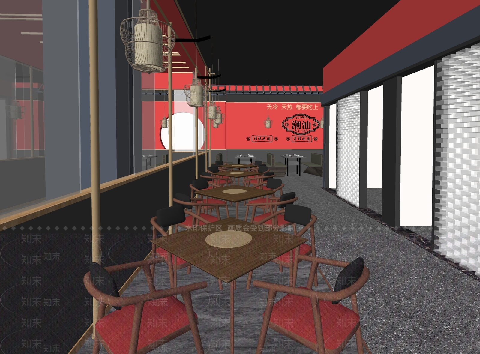 现代牛肉火锅店SU模型下载【ID:1133283595】