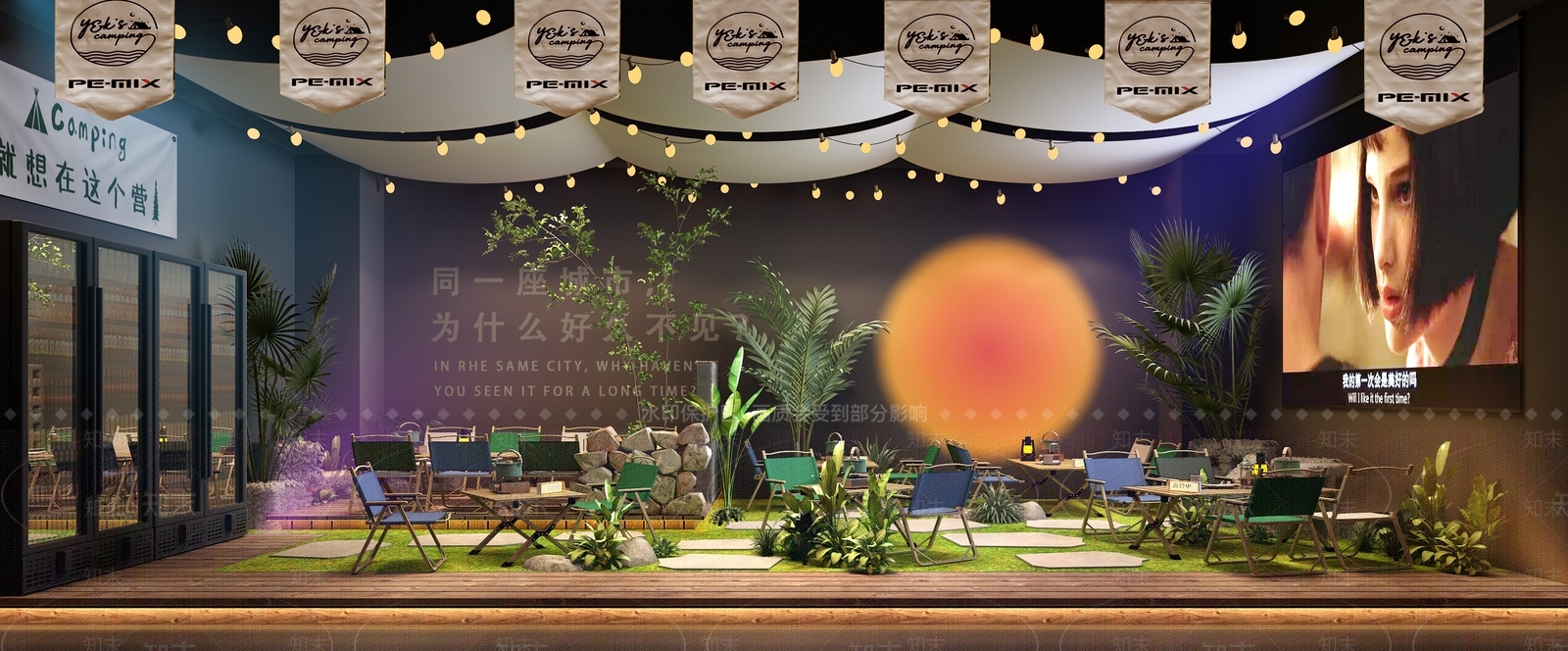现代露营风烧烤店3D模型下载【ID:1133283965】