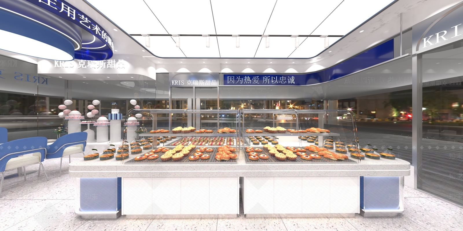 现代甜品面包店3D模型下载【ID:1133284681】