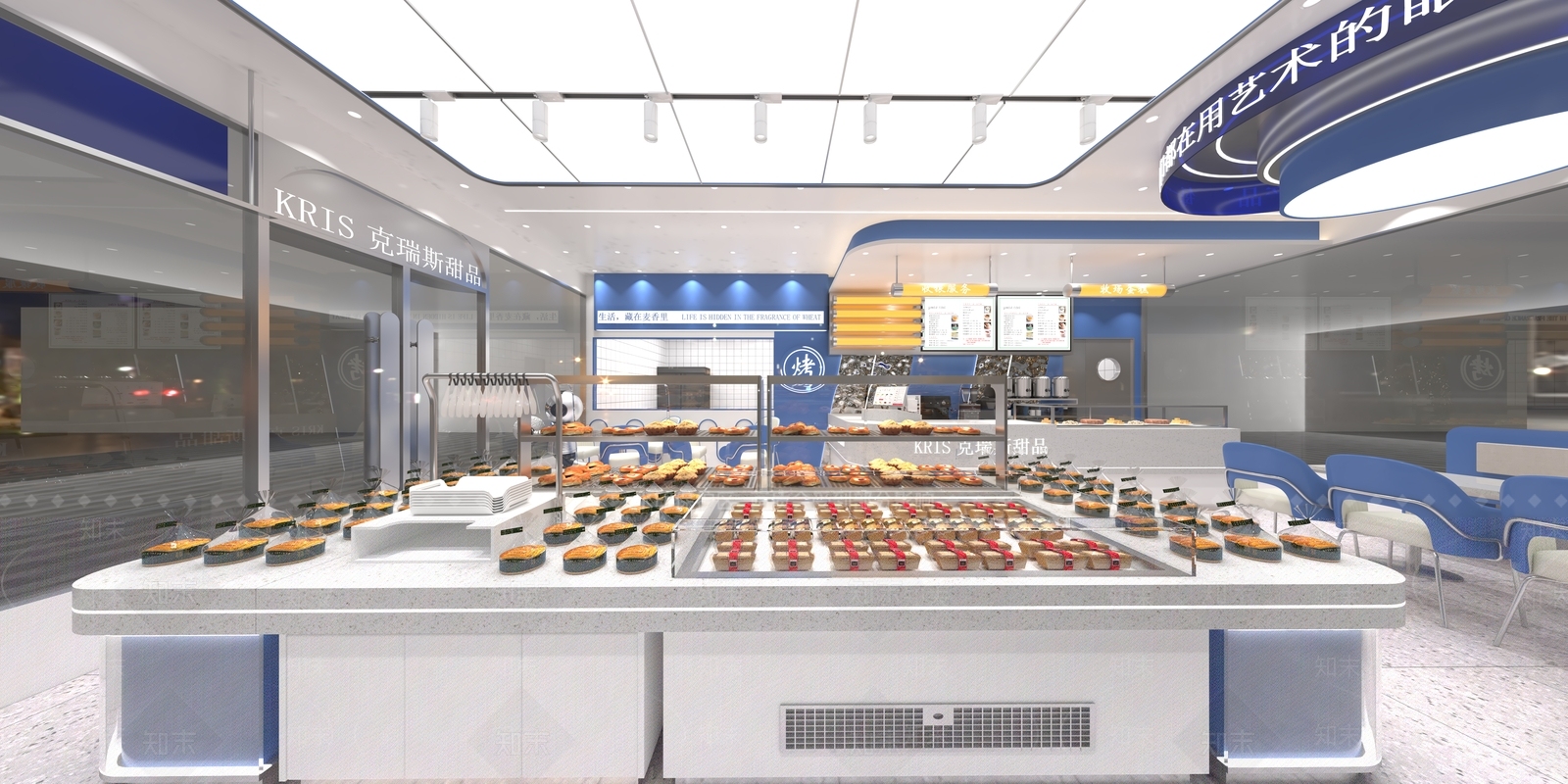 现代甜品面包店3D模型下载【ID:1133284681】