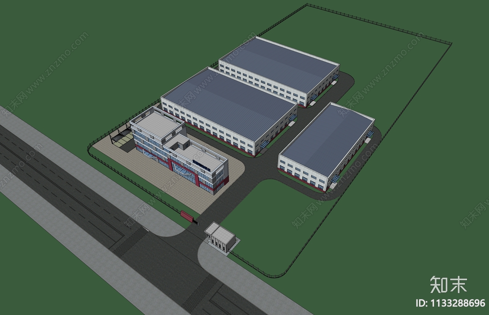 现代厂房SU模型下载【ID:1133288696】
