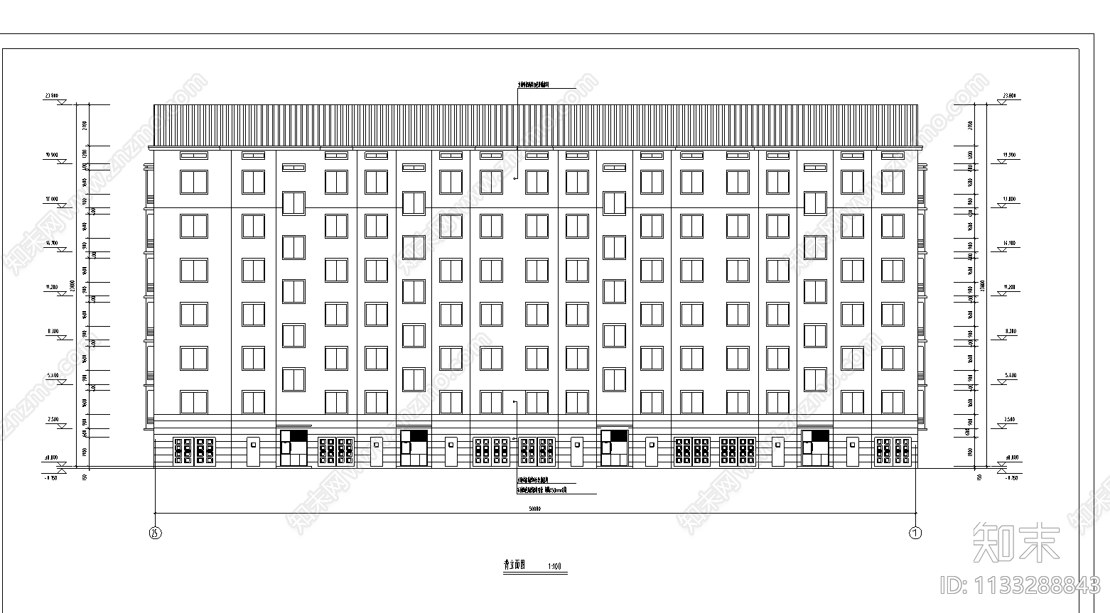 一套住宅楼建筑cad施工图下载【ID:1133288843】