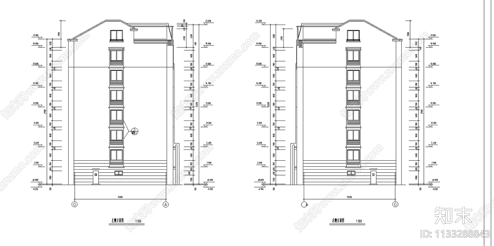 一套住宅楼建筑cad施工图下载【ID:1133288843】