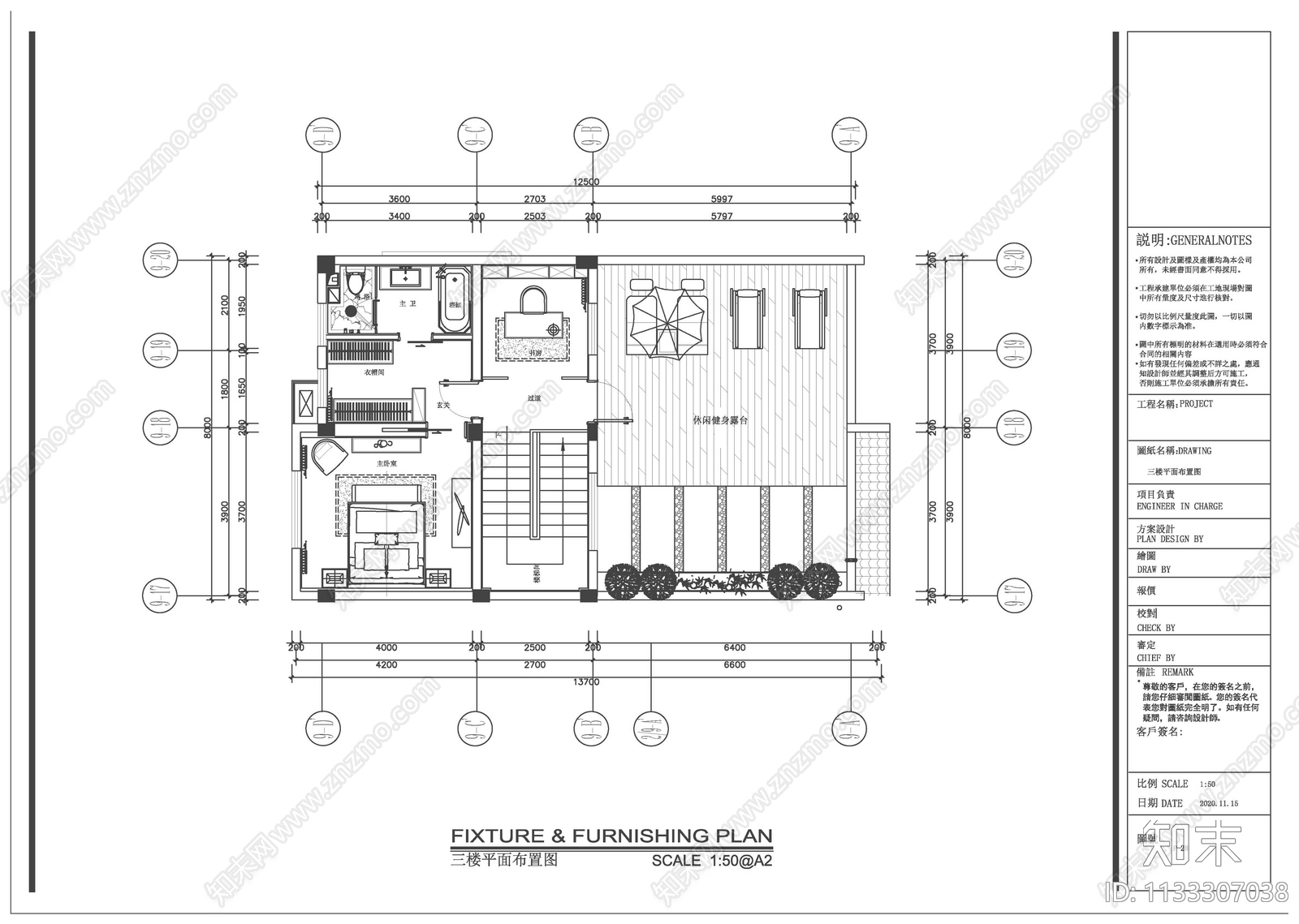 新中式别墅室内装修cad施工图下载【ID:1133307038】