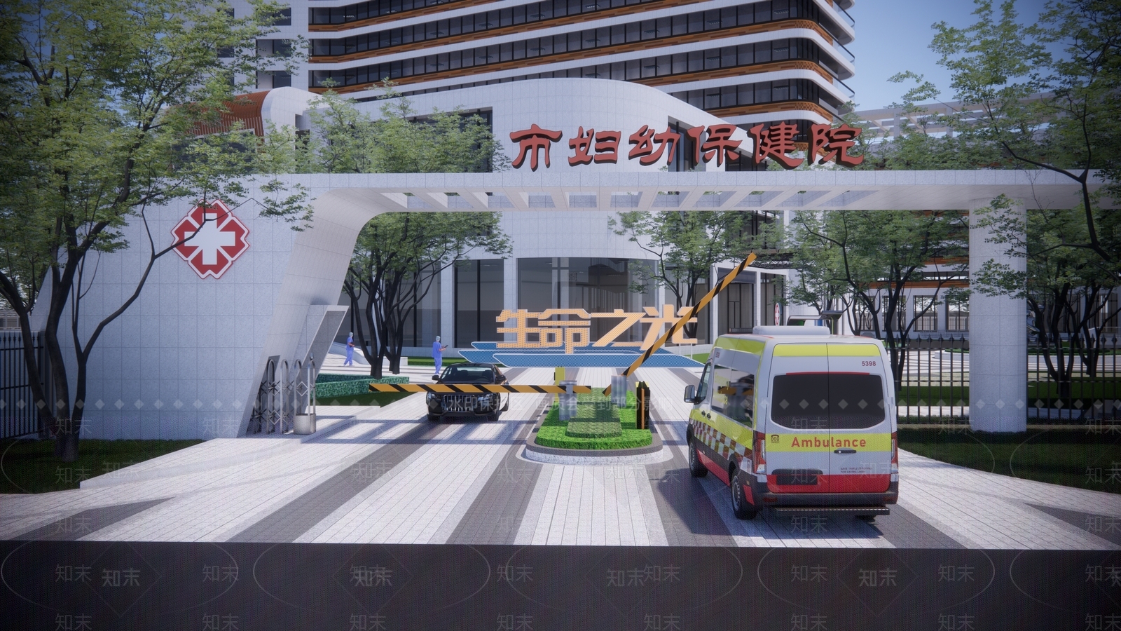 现代医疗建筑SU模型下载【ID:1133317297】