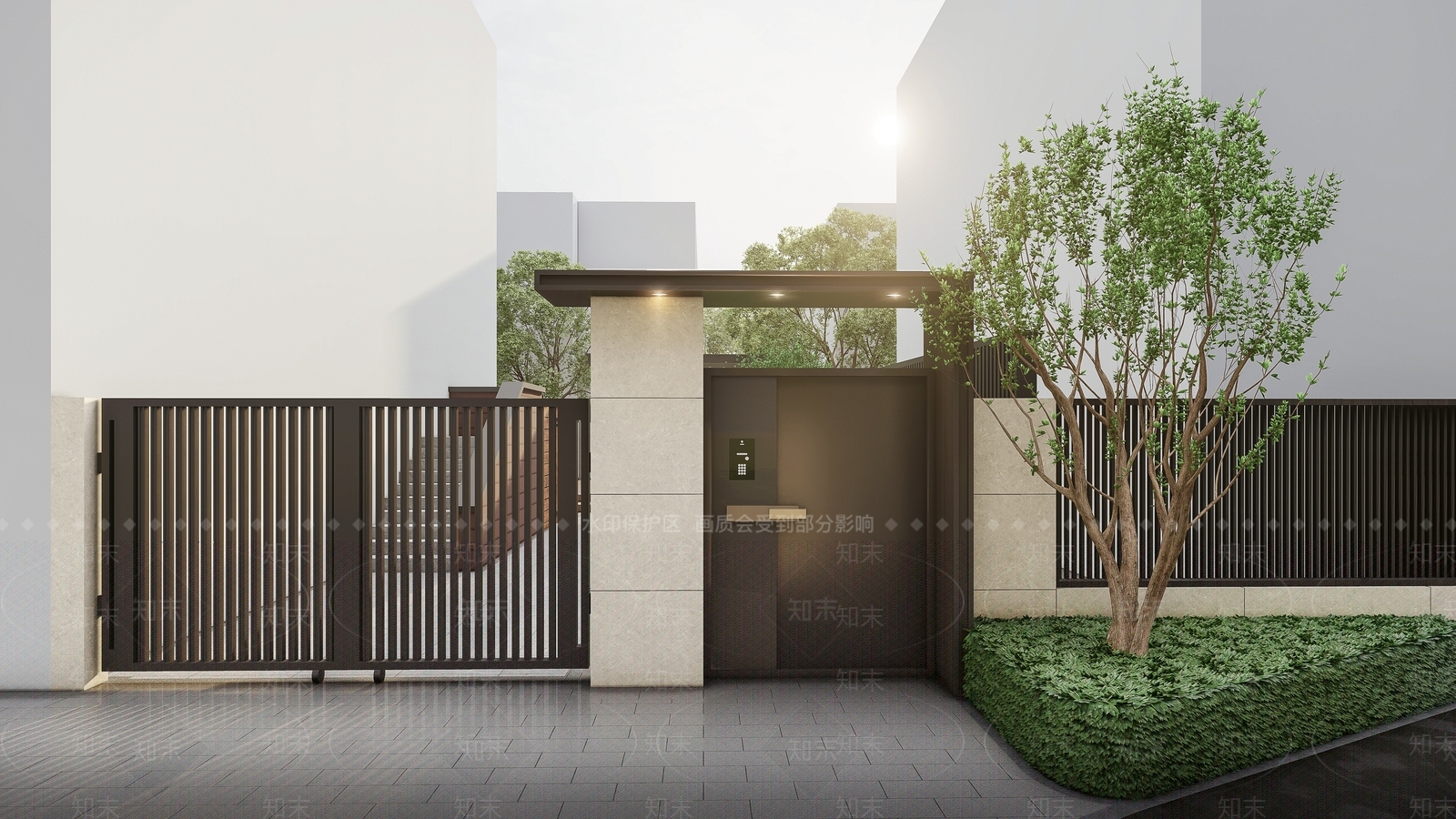 新中式庭院大门SU模型下载【ID:1133317837】