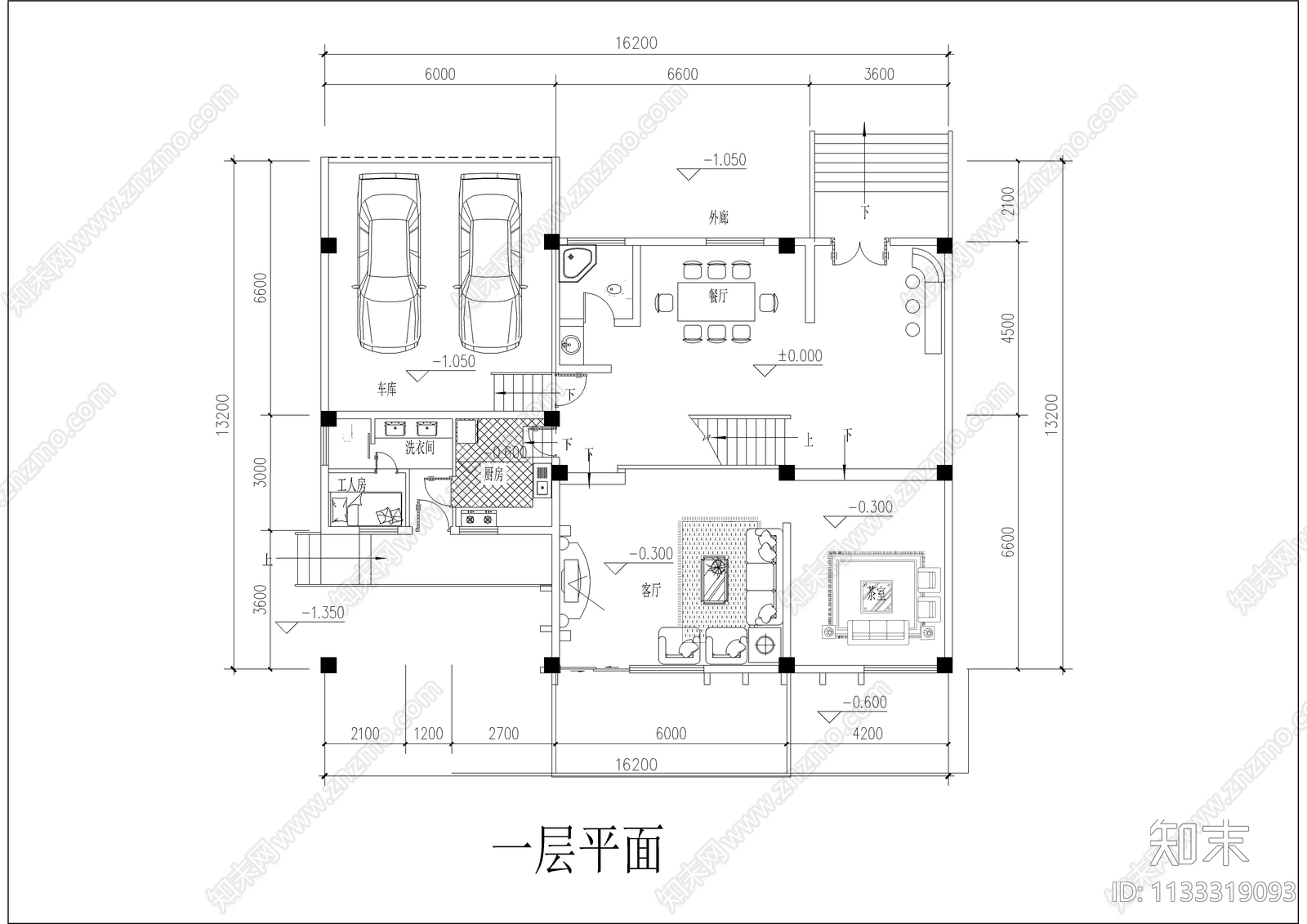 乡村别墅建筑施工图下载【ID:1133319093】