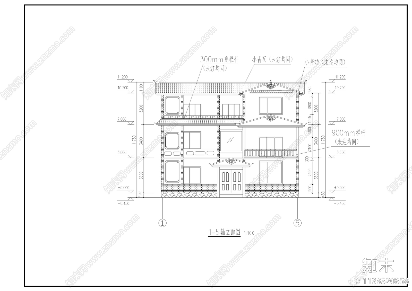 白族民居建筑施工图下载【ID:1133320858】