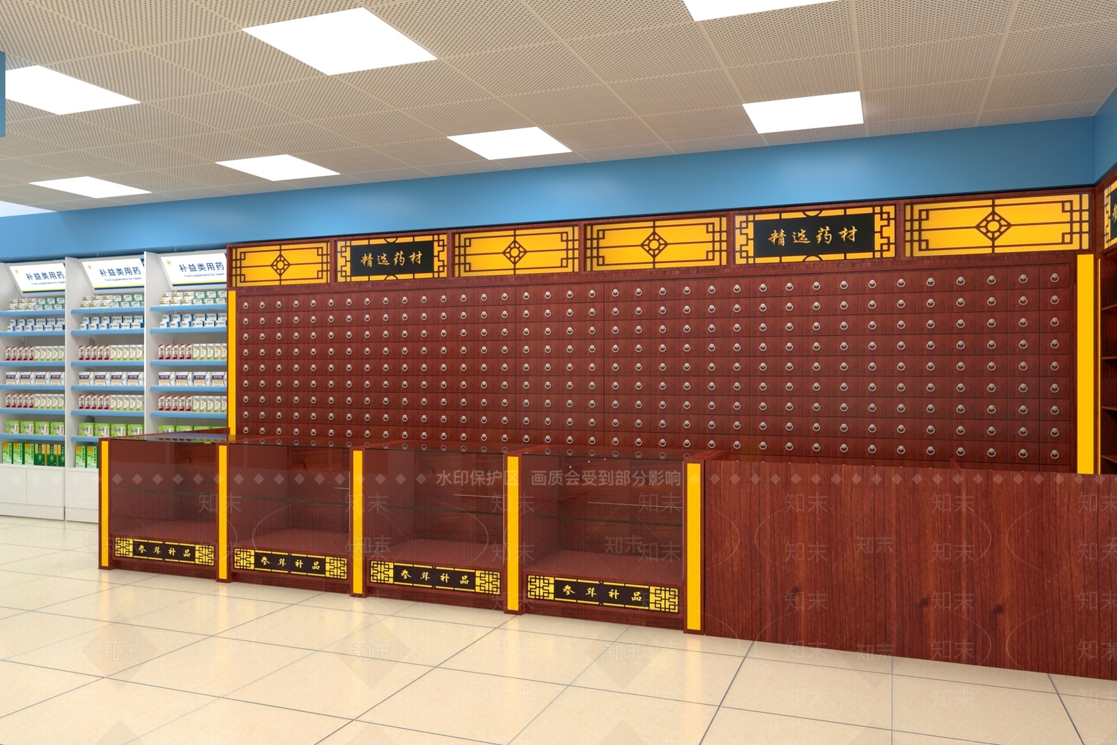 现代药店3D模型下载【ID:1133382436】
