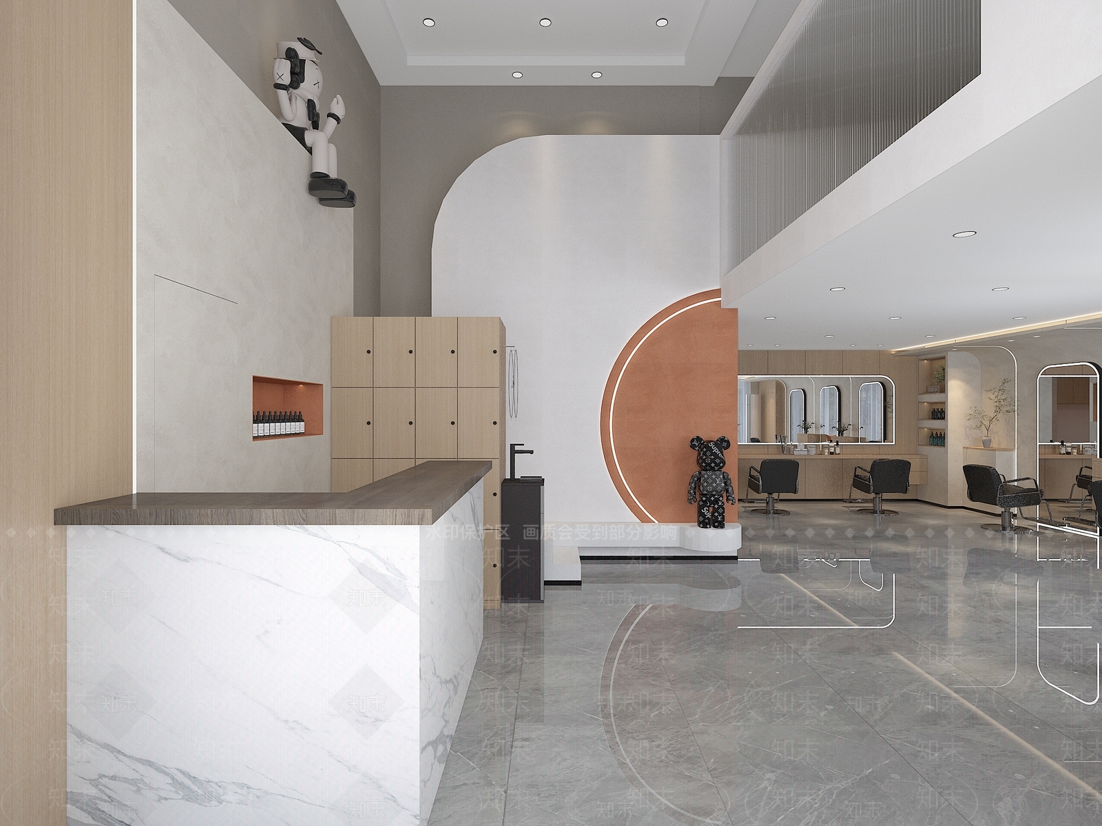 现代美发店3D模型下载【ID:1133325200】