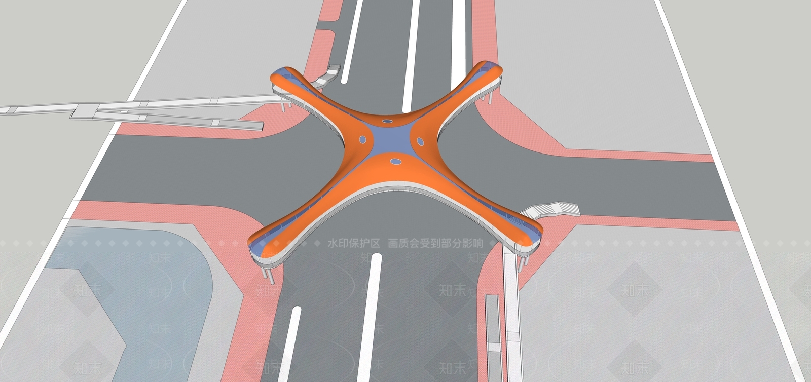 现代人行天桥SU模型下载【ID:1133325295】
