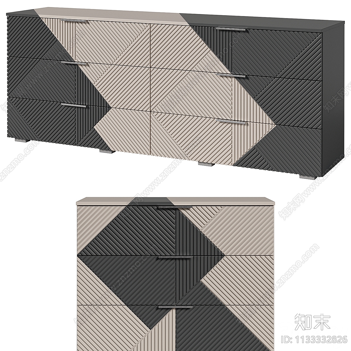 现代餐边柜3D模型下载【ID:1133332826】