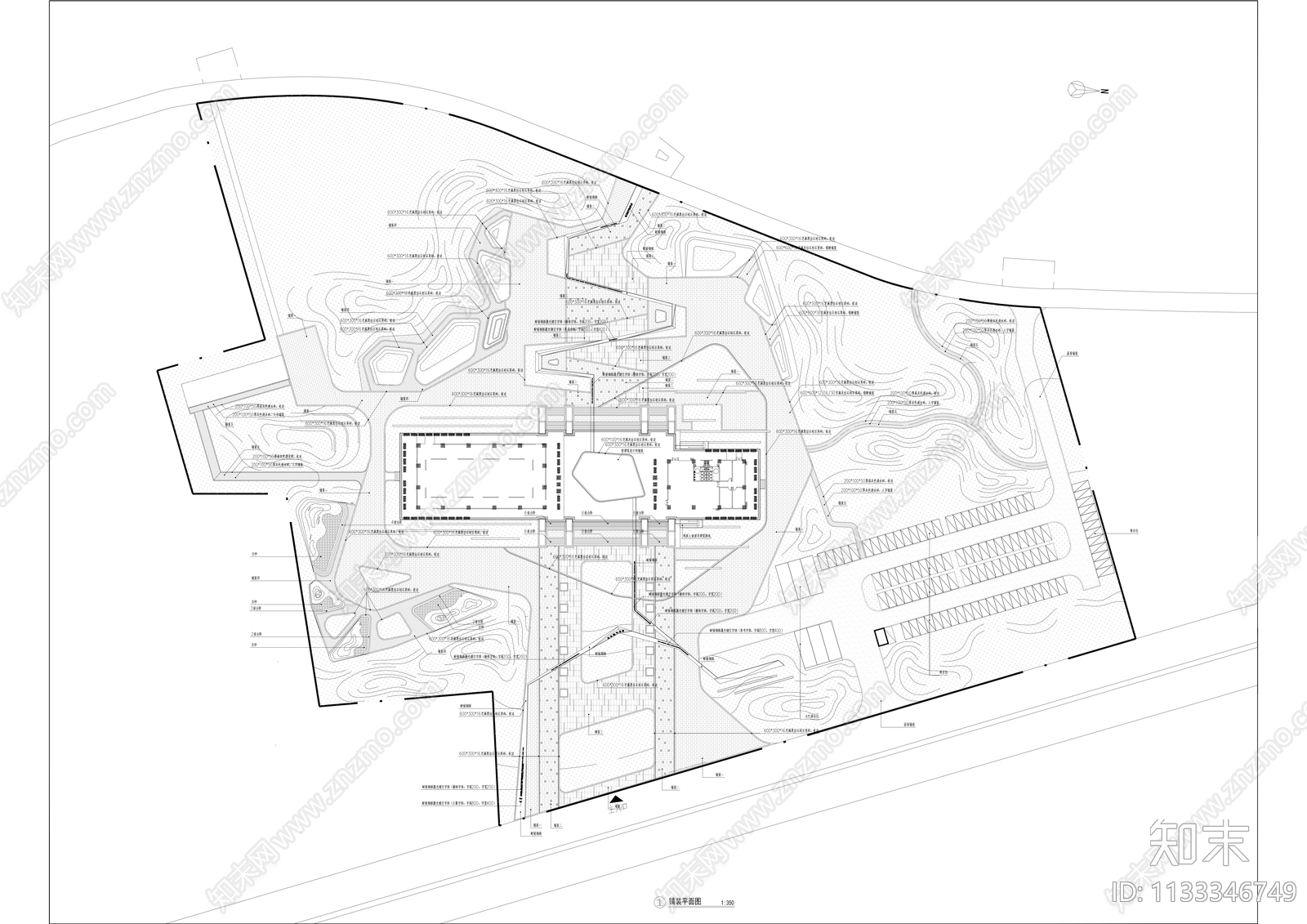 安国湖湿地公园景观cad施工图下载【ID:1133346749】