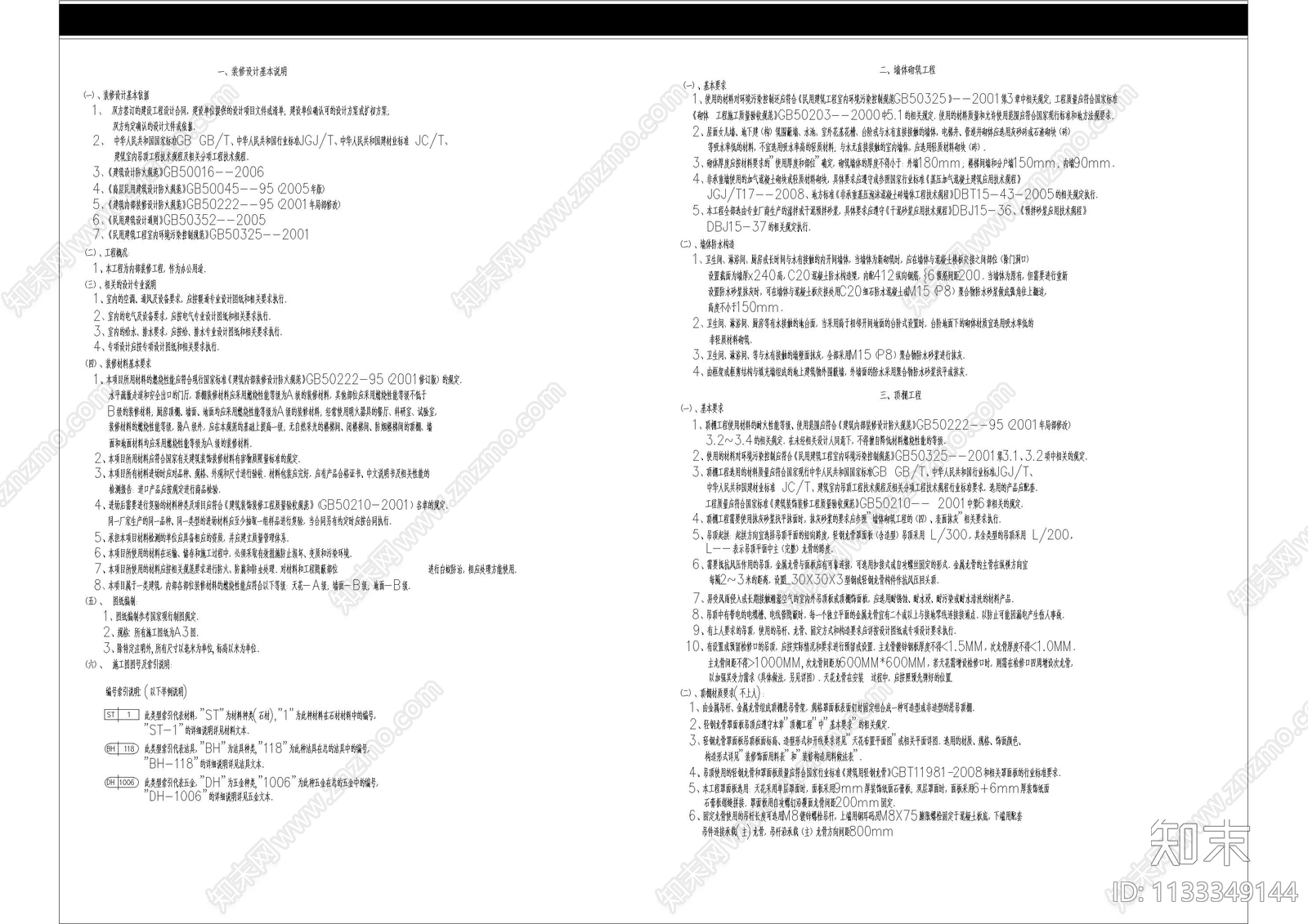 工装展厅详细图纸目录材料表cad施工图下载【ID:1133349144】