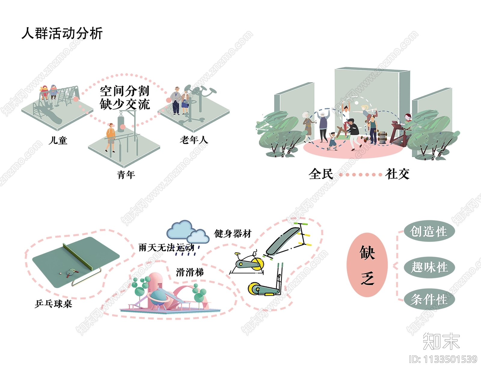 PSD免抠小清新人群活动分析图下载【ID:1133501539】