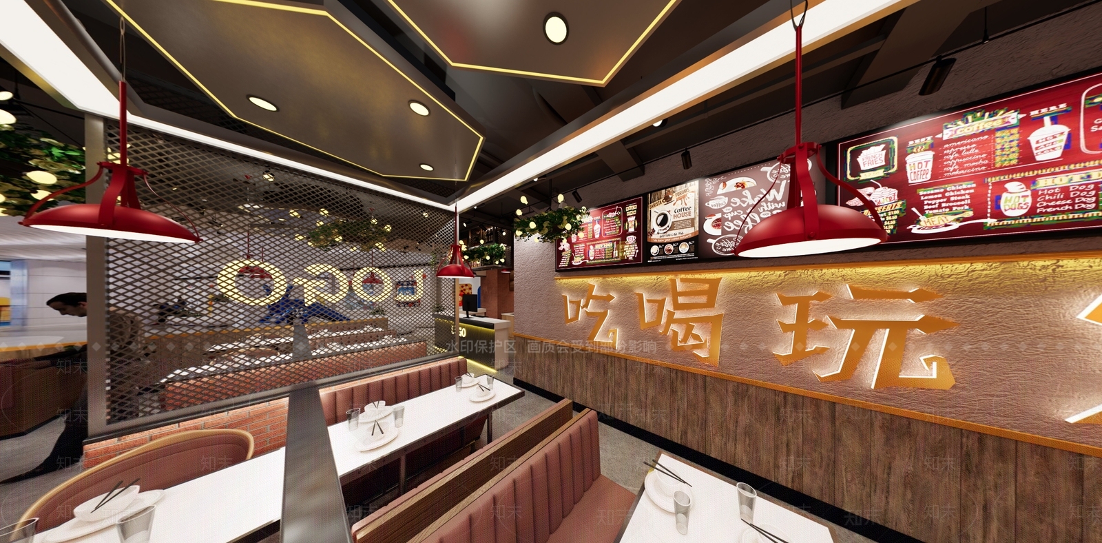 工业风烧烤店SU模型下载【ID:1133351723】