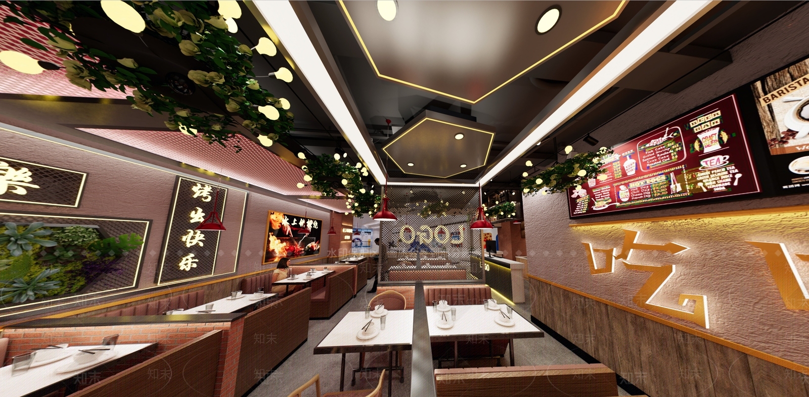 工业风烧烤店SU模型下载【ID:1133351723】