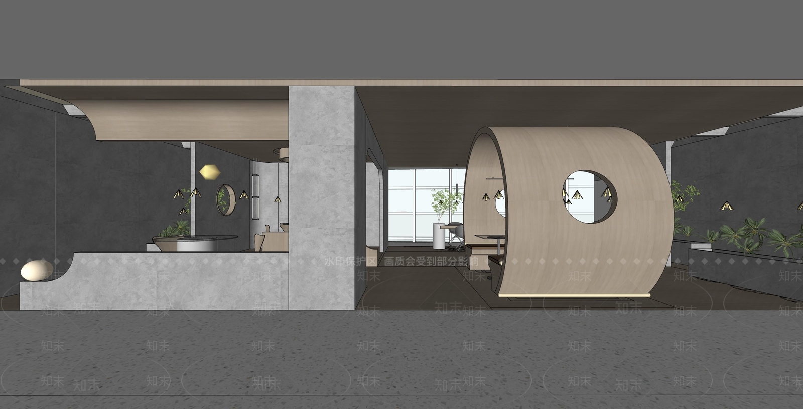 现代办公休闲区SU模型下载【ID:1133356609】