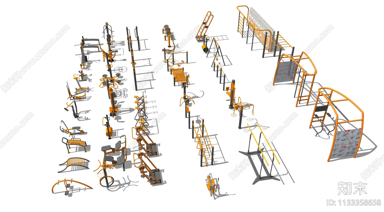 户外健身器材SU模型下载【ID:1133358658】