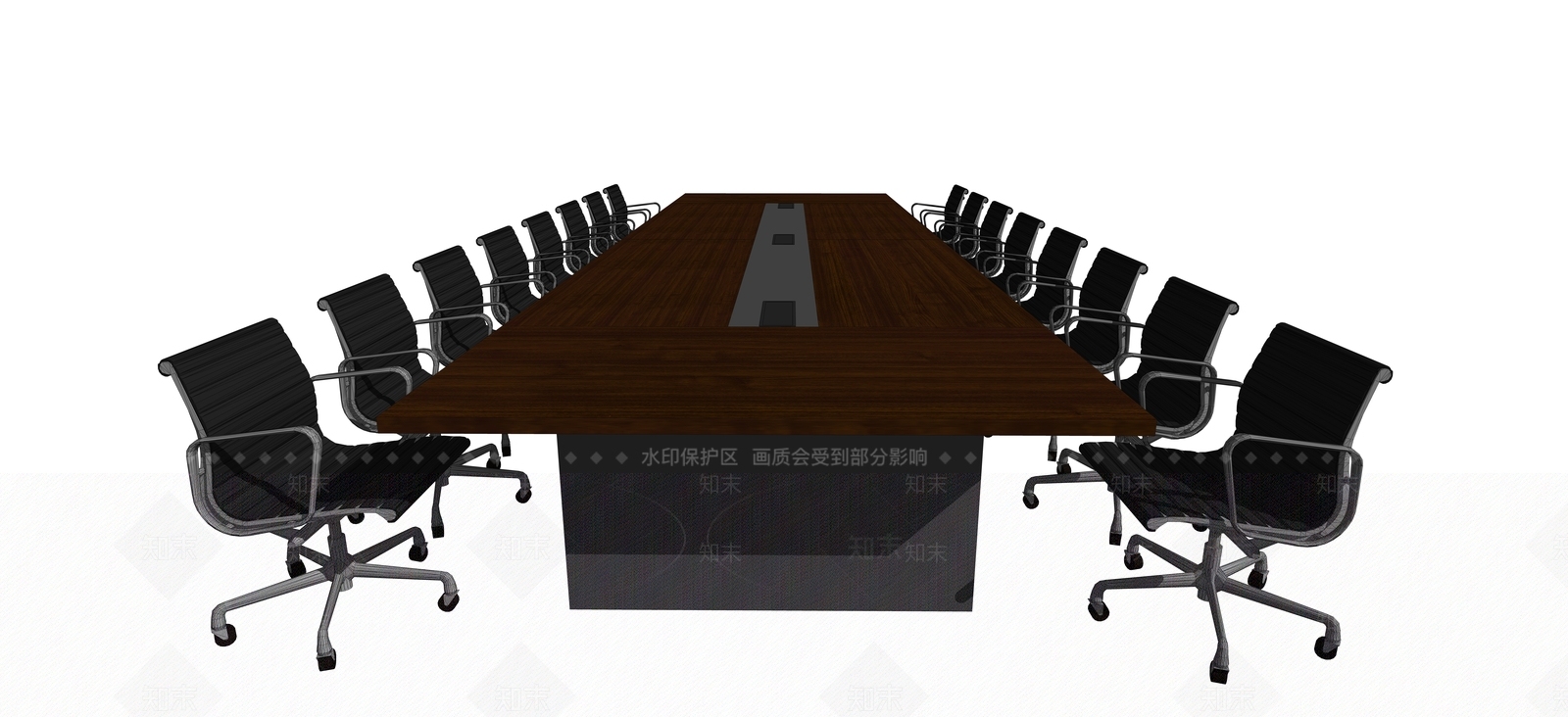 现代会议桌椅SU模型下载【ID:1133359777】