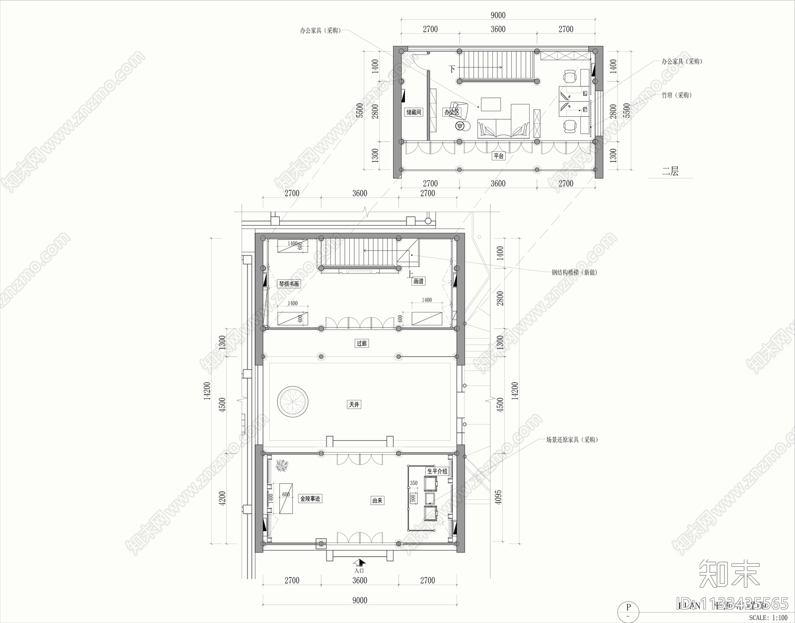 古建展陈空间cad施工图下载【ID:1133435565】