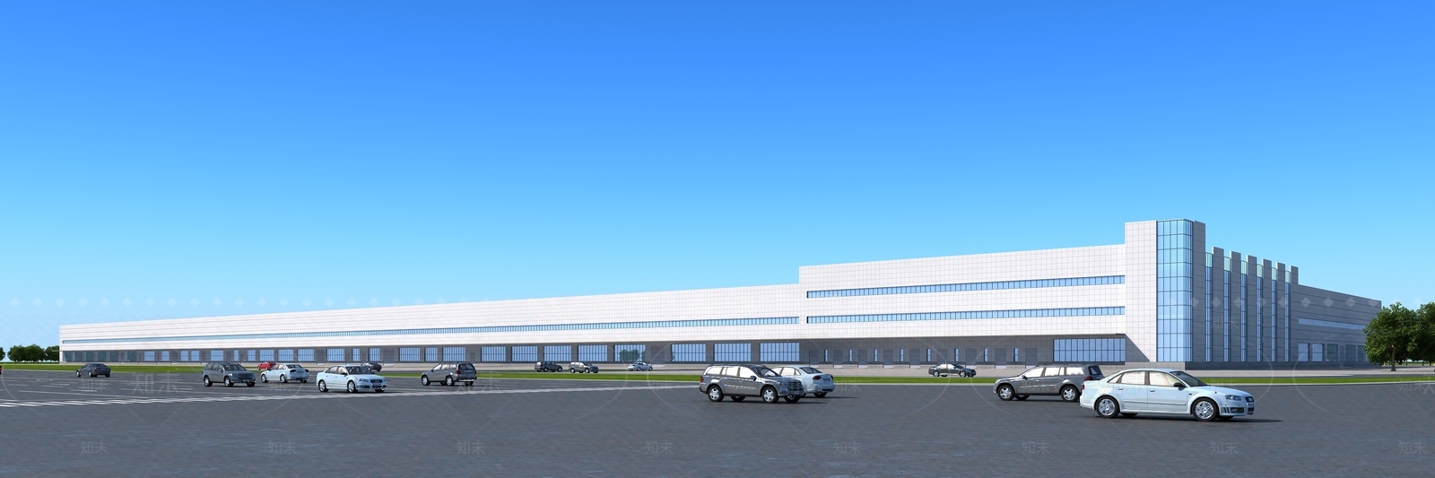现代工业厂房3D模型下载【ID:1133362109】