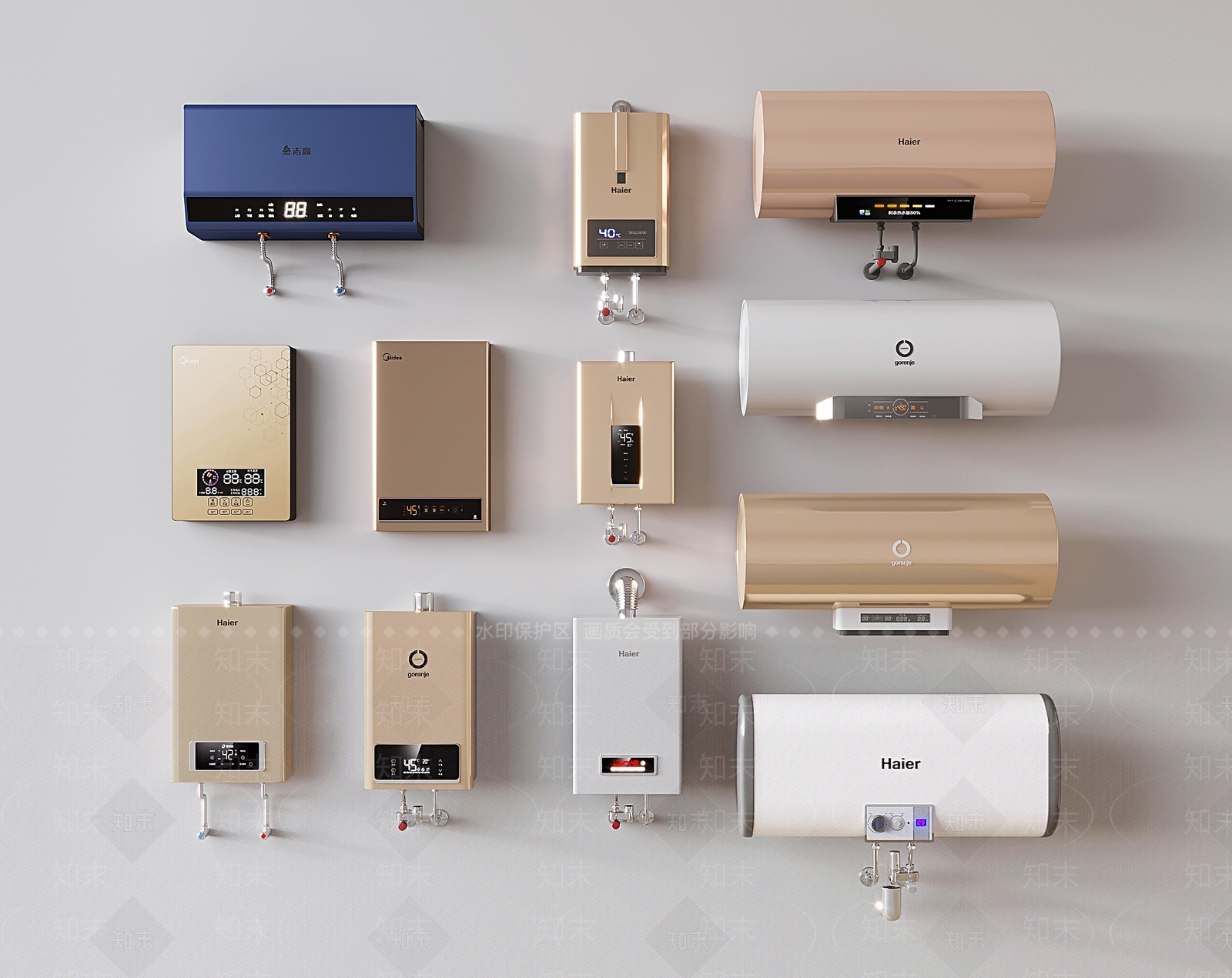 电热水器3D模型下载【ID:1133366440】