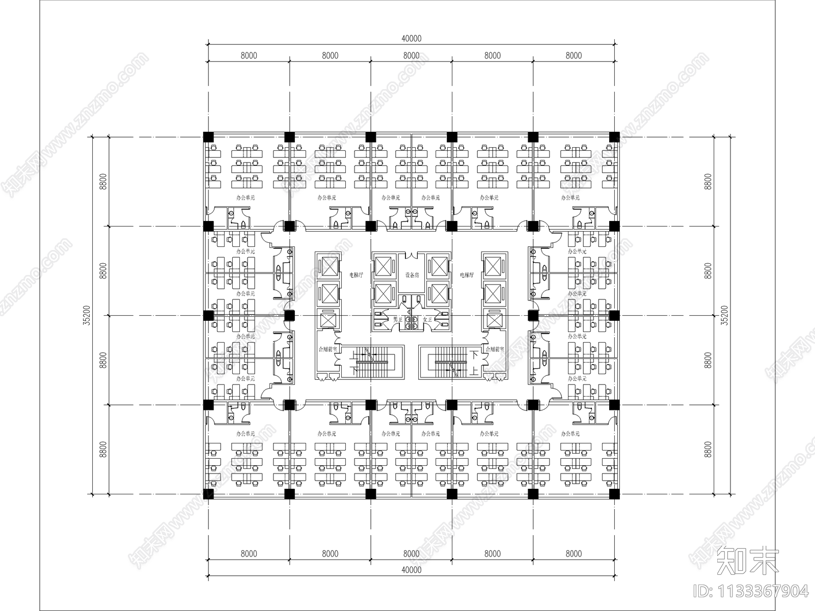 经开区商业综合体建筑cad施工图下载【ID:1133367904】