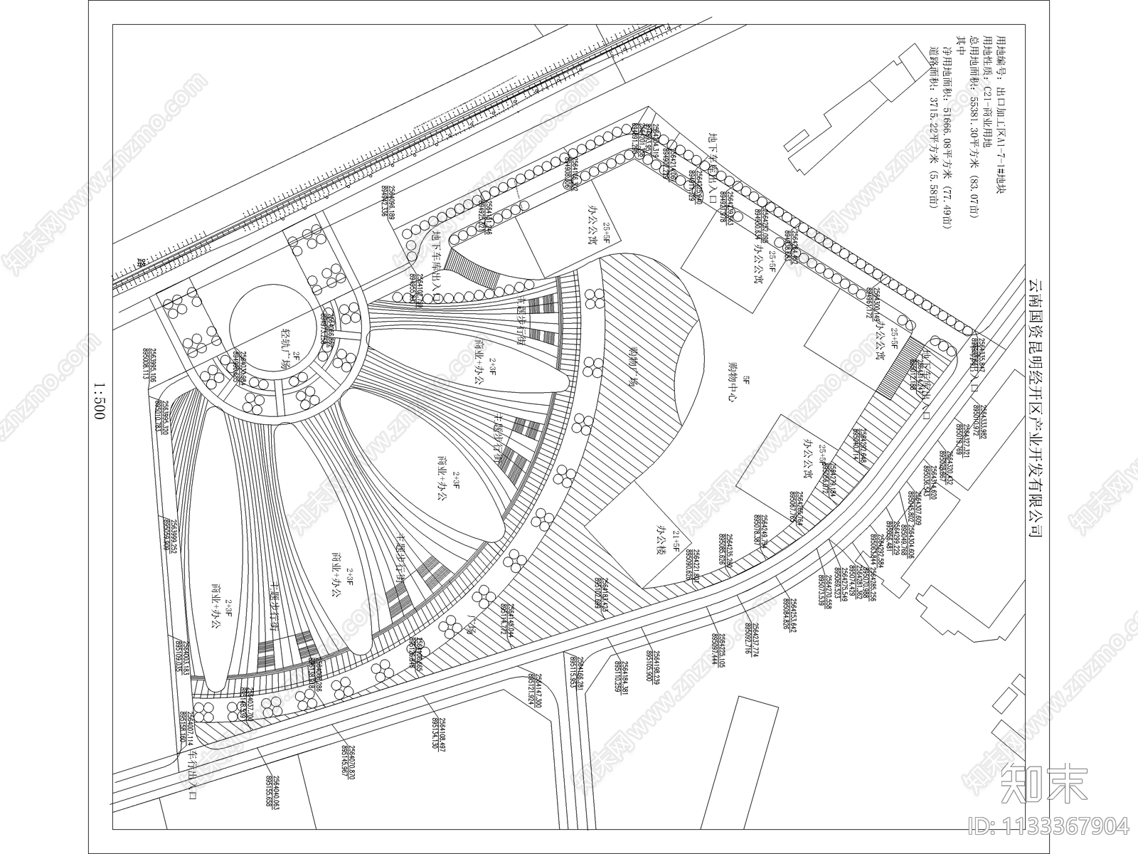 经开区商业综合体建筑cad施工图下载【ID:1133367904】