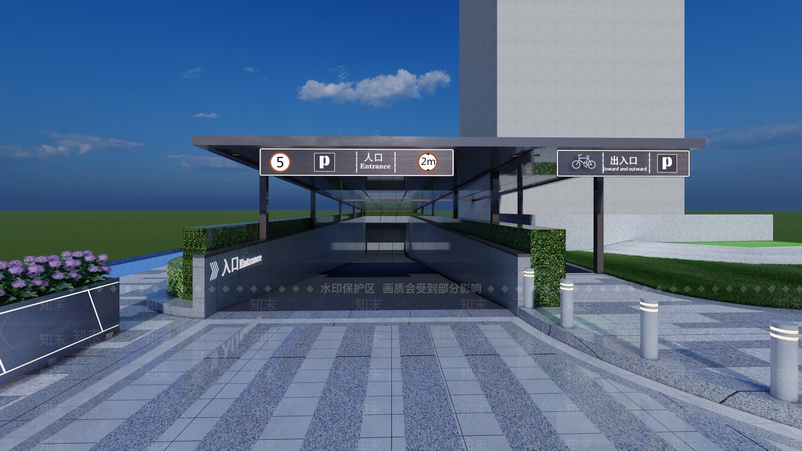 现代地库出入口SU模型下载【ID:1133367902】
