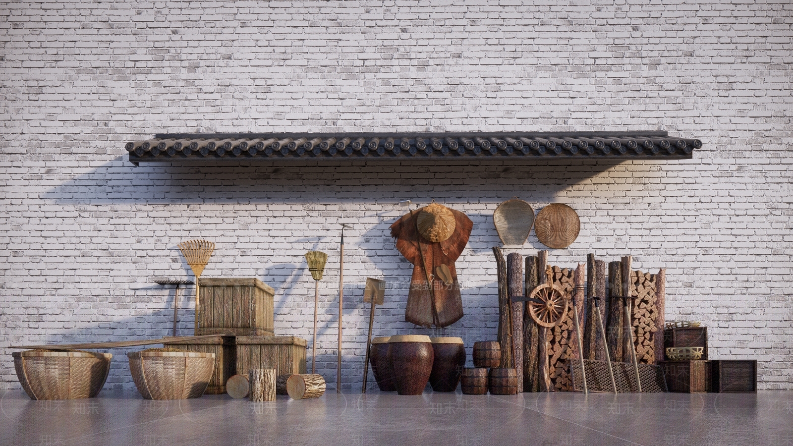 现代农村农具用品SU模型下载【ID:1133372879】