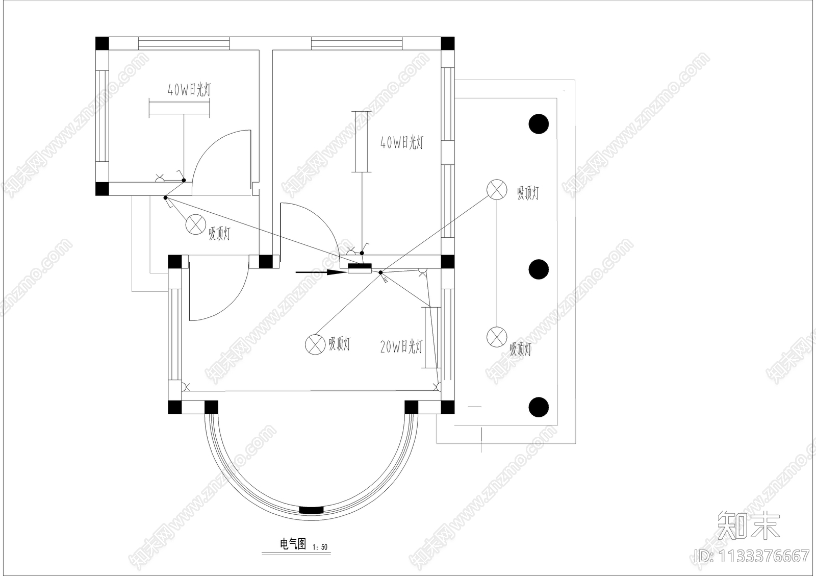 售票亭建筑cad施工图下载【ID:1133376667】