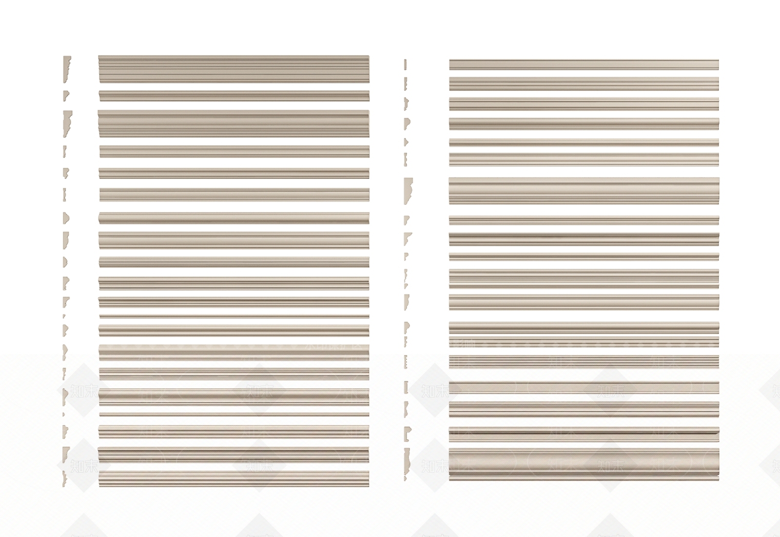 欧式收口石膏线条3D模型下载【ID:1133378076】
