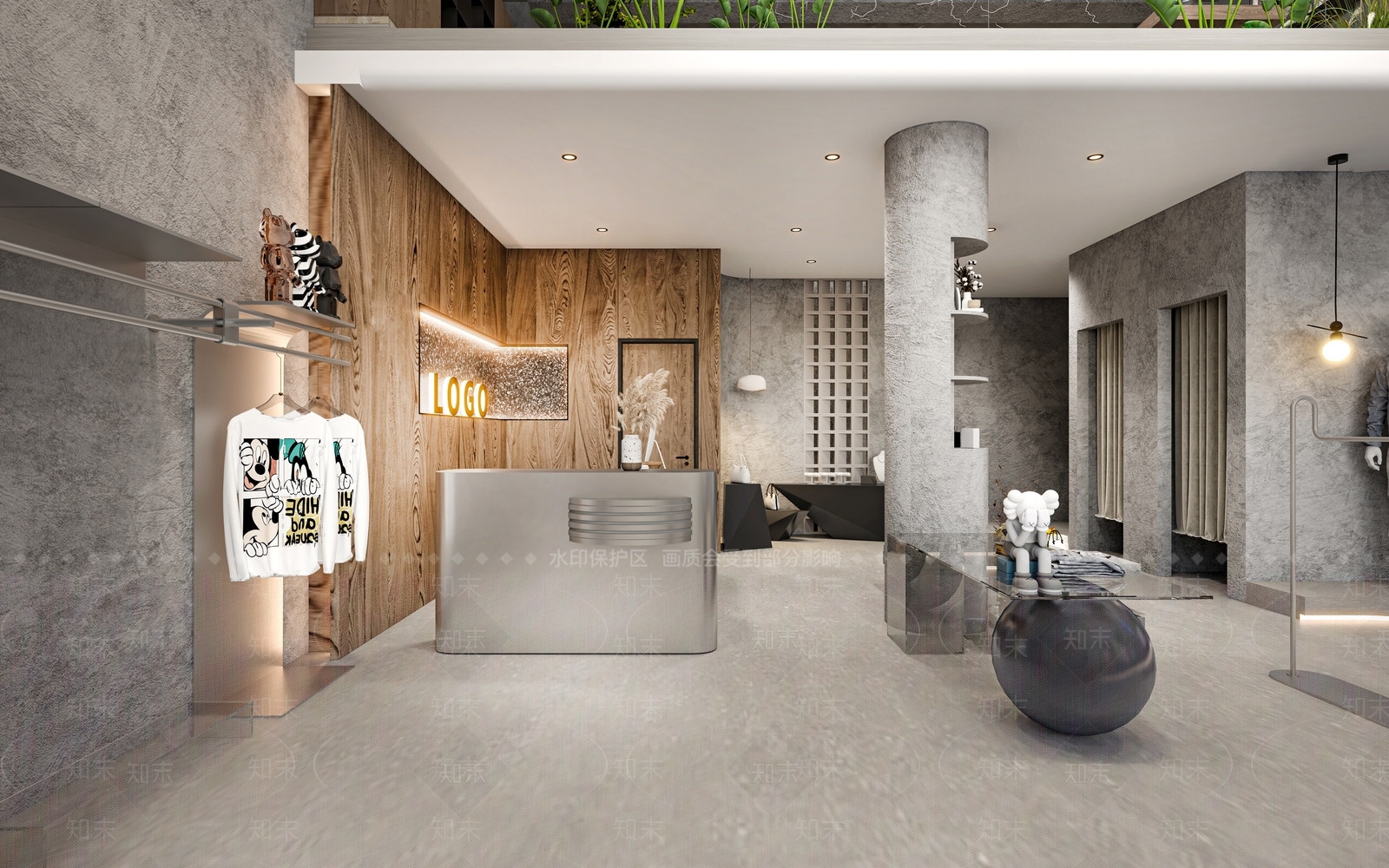 工业风服装店3D模型下载【ID:1133380489】