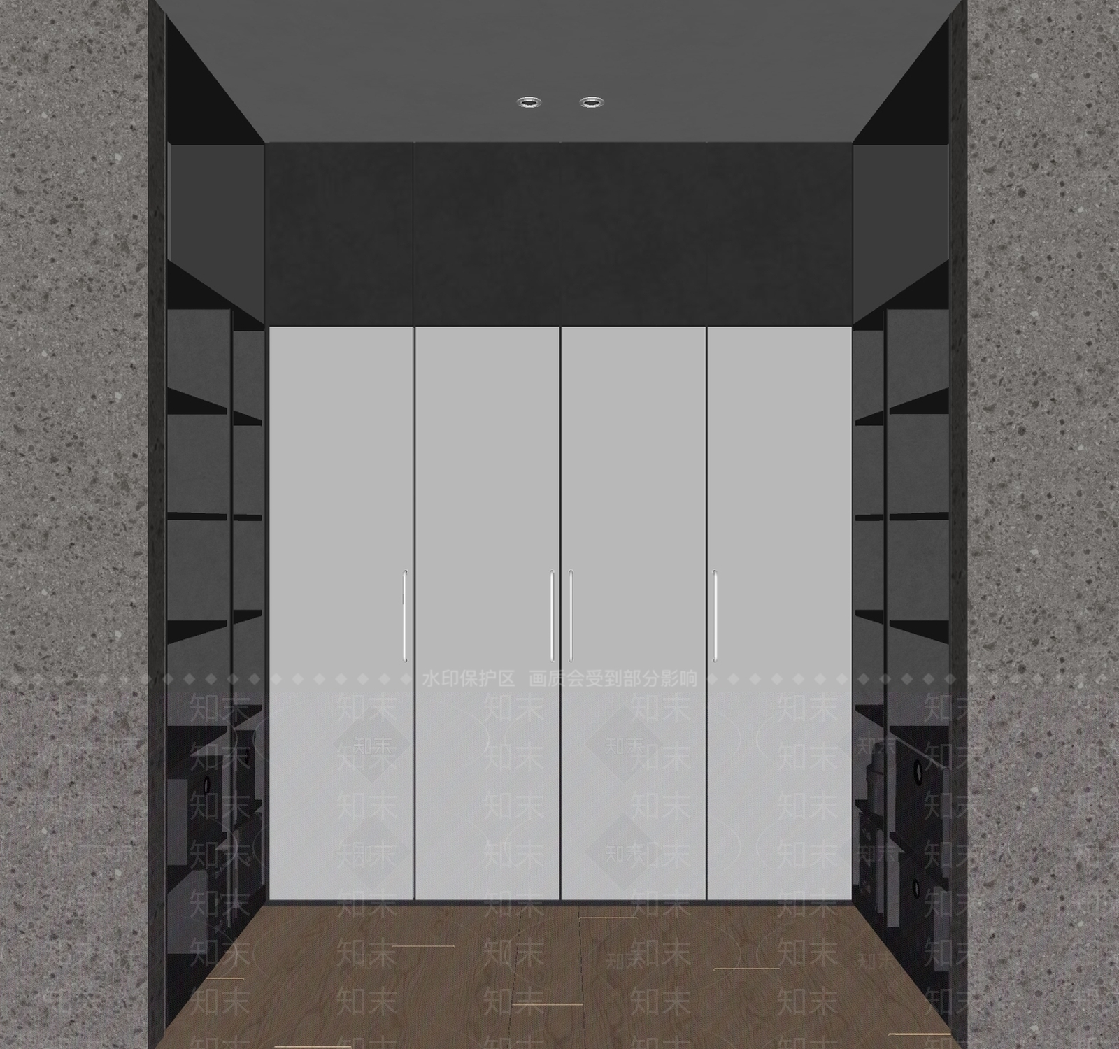 现代衣帽间SU模型下载【ID:1133385594】