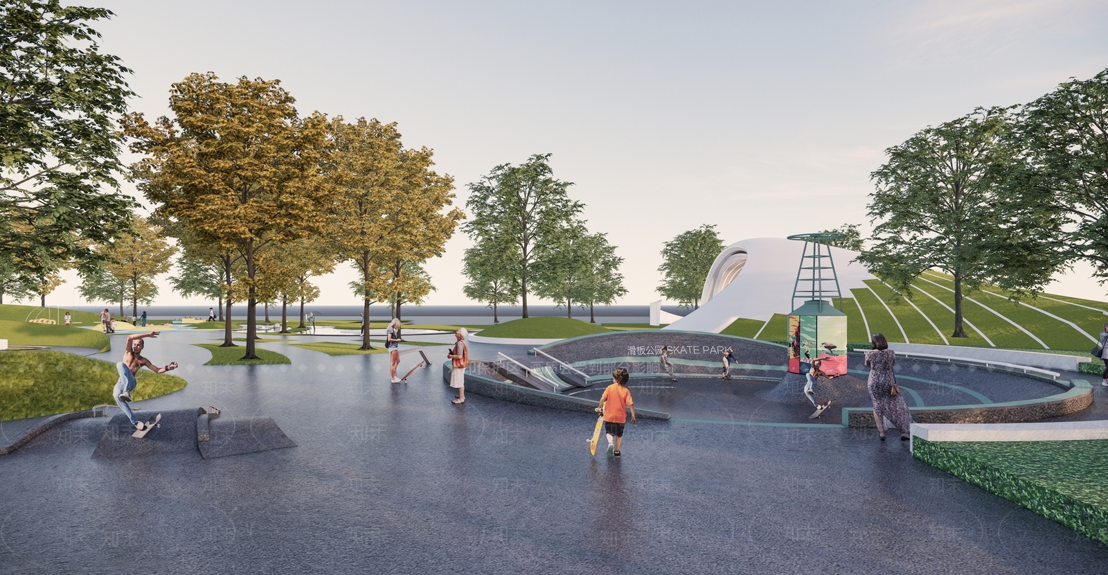 现代滑板公园SU模型下载【ID:1133387814】