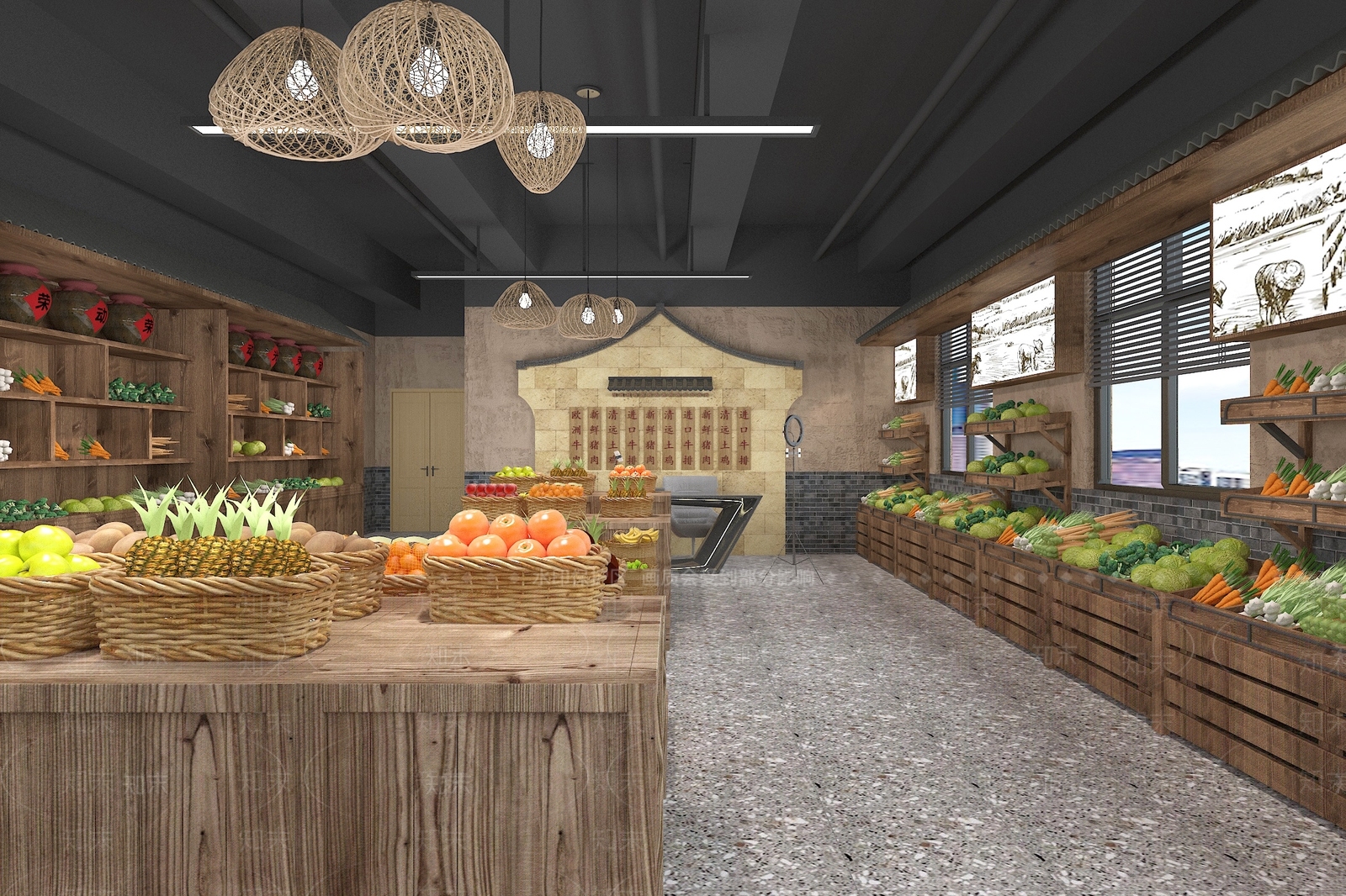 新中式水果超市3D模型下载【ID:1133387977】