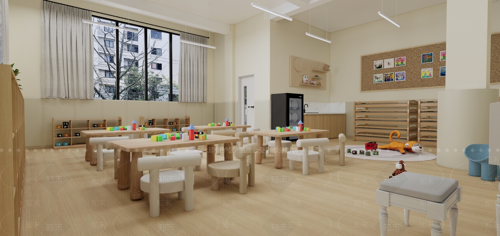 现代幼儿园内部含卫生间SU模型下载【ID:1133568880】