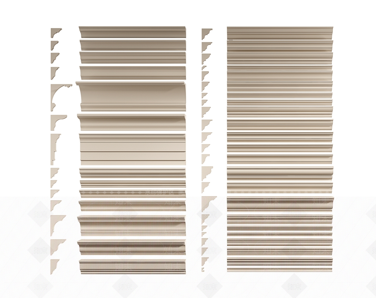 欧式古典石膏线条3D模型下载【ID:1133396715】